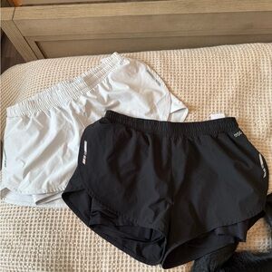 Women's Black and White Running Shorts